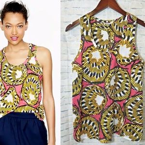 J. Crew Sz 10 - Kiwi Pink Yellow Tank Top